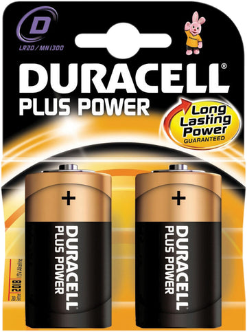 x2 Duracell Alkaline D Size Batteries